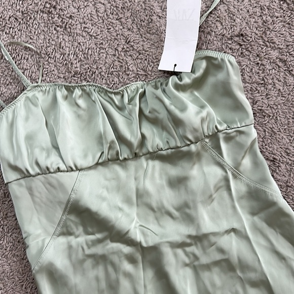 NWT ZARA SATIN SLIP DRESS - Mint - Picture 8 of 16